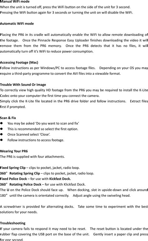 pinnacle pr5|PNR0083 Body Worn Video Camera User Manual Manual .